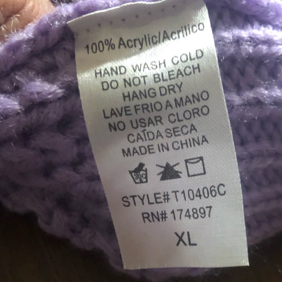 Fashion Nova Baby Girl Turtleneck Sweater - Lilic XL 100% Acrylic - Picture 8 of 12